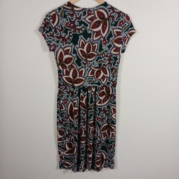 Verse, Size Medium, Print Knit Short Sleeve Dress, Stretch, V Neck, Go Anywhere - Picture 10 of 16